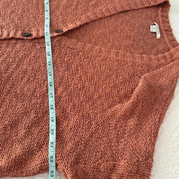 American Eagle Autumn Burnt Orange Knit Cardigan Sweater Boho Duster Small - Picture 7 of 10